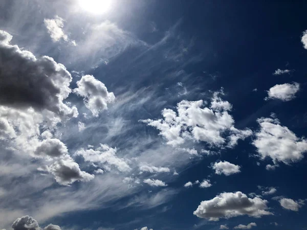 Dramatic Spring White Puffy Clouds Southwest Part United States Meteorology — Stock Photo, Image
