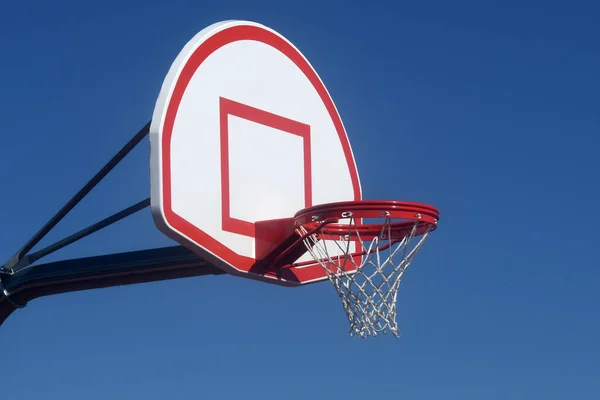 Basketball Outdoors Hoop Net Local School Arizona Nice Sunny Day — Stock Photo, Image