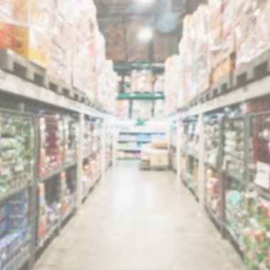 Ürünün alışveriş merkezi, bulanık soyut