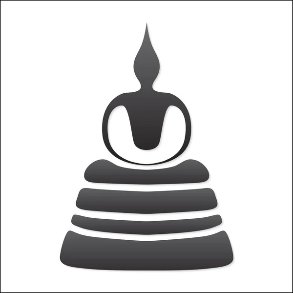 Buddha-Silhouette auf weißem Hintergrund — Stockvektor