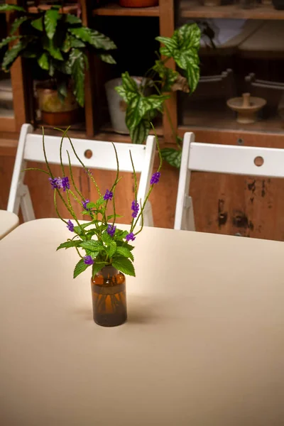 Bouquet Flower Jar Table — Stock Photo, Image