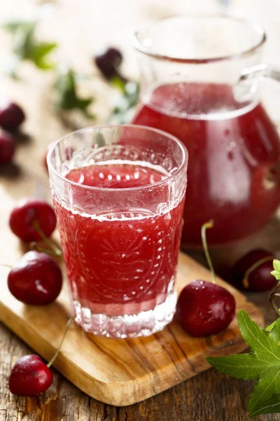 Homemade sour cherry drink, or rice and cherry horchata