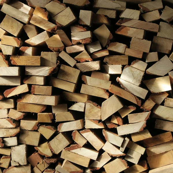 Halmozott Apróra Vágott Tűzifa Fűtés Télen — Stock Fotó