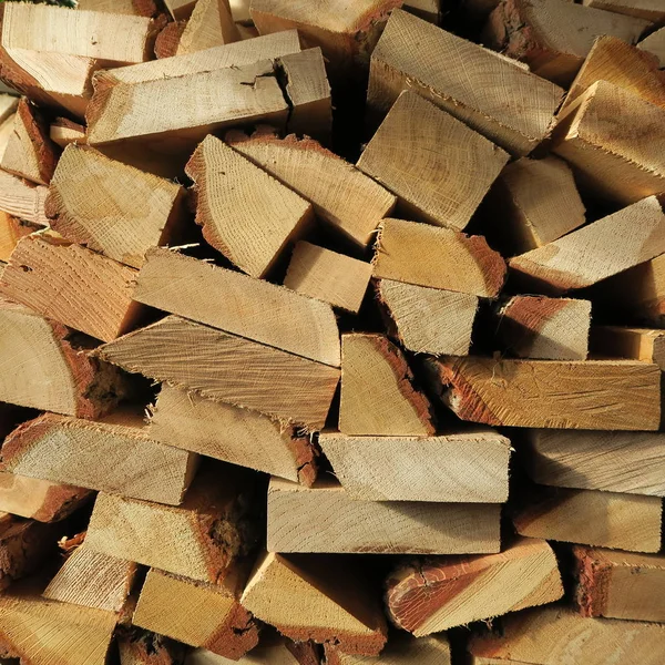 Wood Chopped Stacked Firewood Heating Winter — Stock Photo, Image