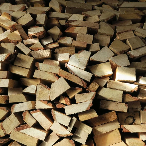 Chopped Stacked Firewood Heating Winter — Stock Photo, Image