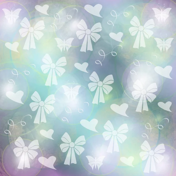 Abstract Background Tied Bows Heart Shapes — Stock Photo, Image