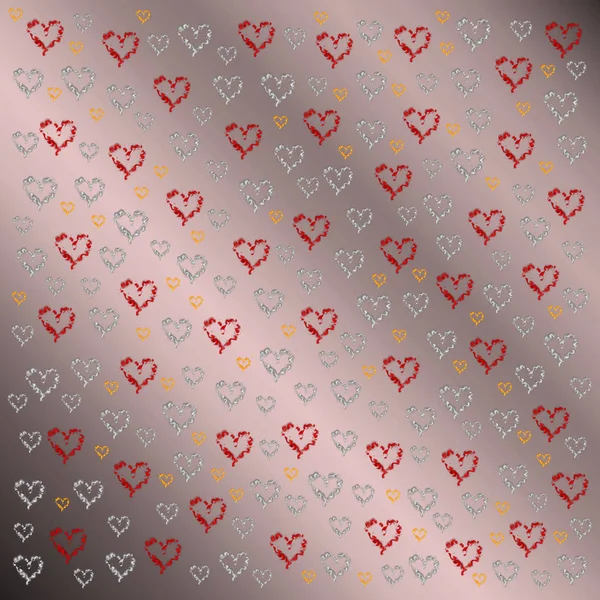 Kleine Herzformen Auf Farbigem Hintergrund — Stockfoto
