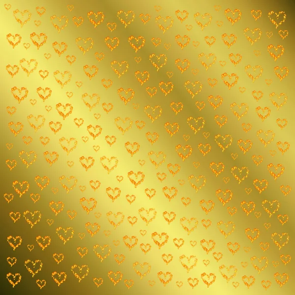 Μικρή Καρδιά Σχήματα Χρυσό Φόντο — Φωτογραφία Αρχείου