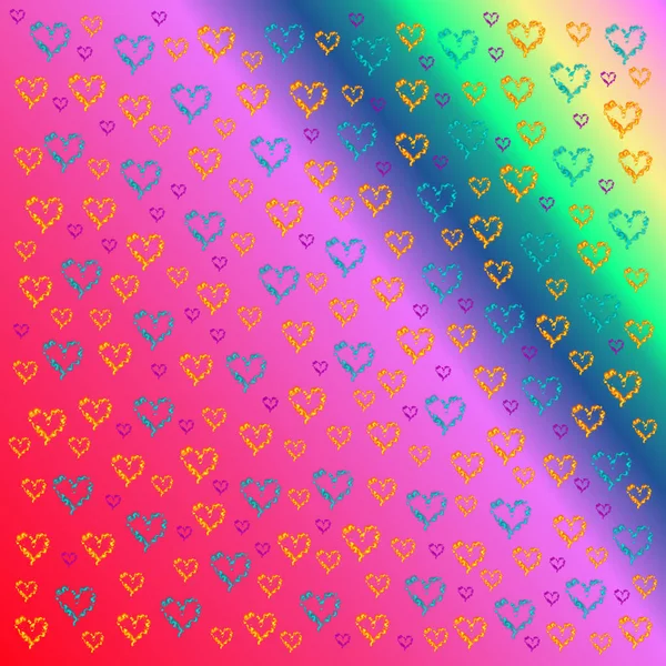 Small Heart Shapes Colored Background — Stock Photo, Image