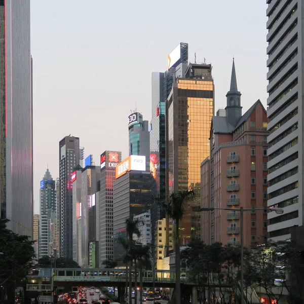 홍콩 건축, 건물 및 도시 교통 3 월 2019 — 스톡 사진