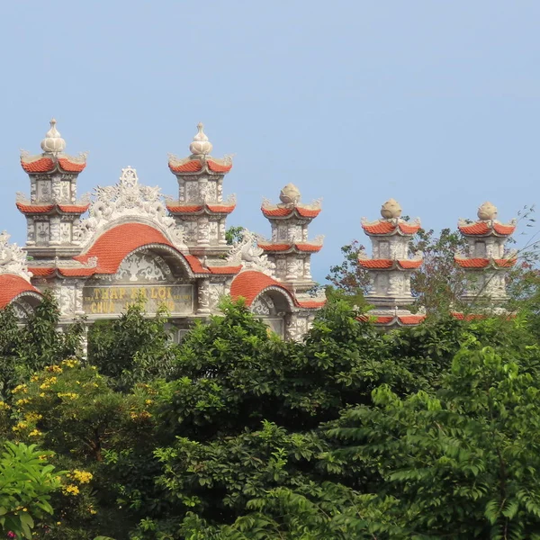 Nádherné Bonsai Stromy Umělecké Postavy Linh Ung Pagoda Poloostrově Son — Stock fotografie