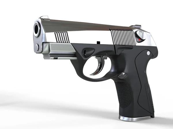 Pistola Semi Automática Compacta Com Aperto Mão Preto — Fotografia de Stock