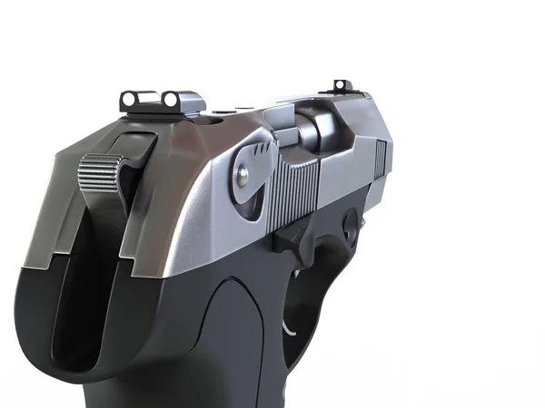 Pistola Semi Automática Compacta Mão Esquerda Vista Fps — Fotografia de Stock