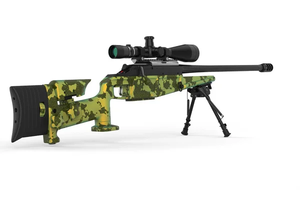 Magnifique Fusil Sniper Avec Peinture Camouflage Verte — Photo