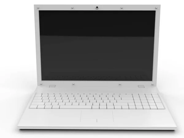 Moderne Weiße Vorlage Laptop — Stockfoto