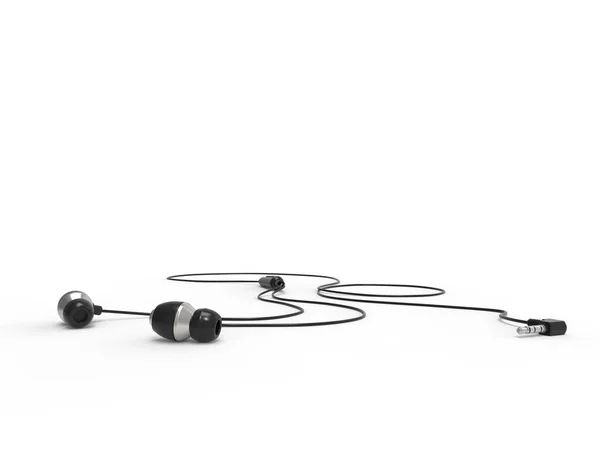 Modern Default Black Headphones Ground — Stock Photo, Image
