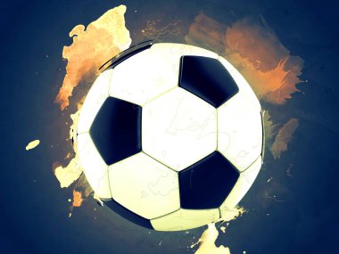 Futbol - arka plan boya su sıçramalarına