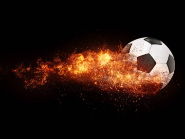 Futbol topu yanıyor.