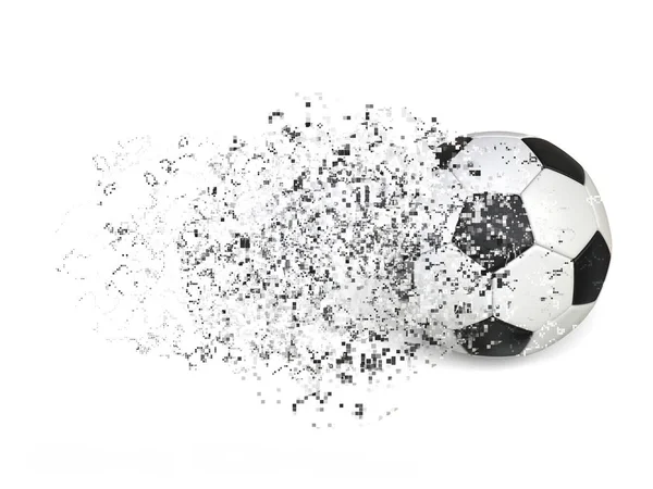 Soccer Ball Pixel Disintegration Effect — Stock Photo, Image