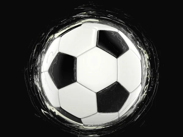 Balón Fútbol Extraños Senderos Órbita Movimiento —  Fotos de Stock