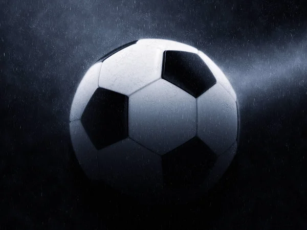 Futebol Noite Épica Chuva Tiro — Fotografia de Stock