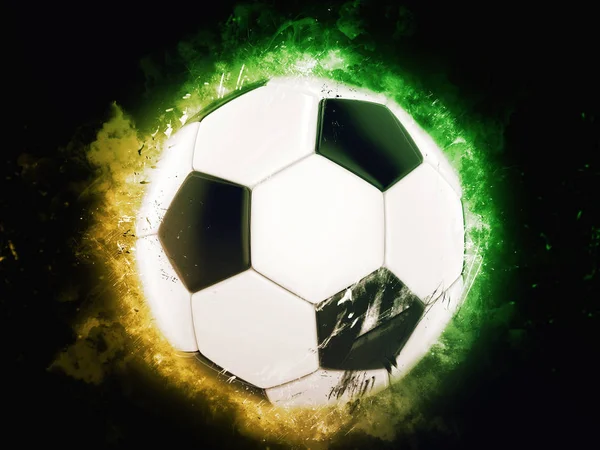 Soccer Ball Yellow Green Abstract Background — Stock Photo, Image