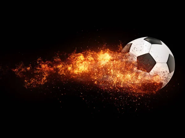 Futbol topu yanıyor.