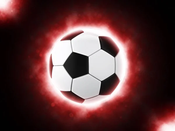 Soccer Ball Glowing Red — Stock Photo, Image