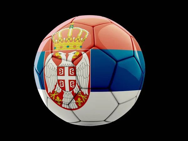 Balón Fútbol Con Bandera Serbia — Foto de Stock