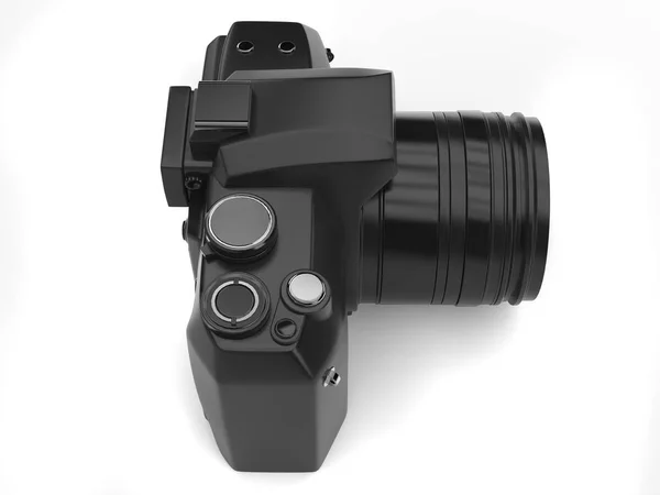 Modern Black Photo Camera Top Side View — Stock Photo, Image
