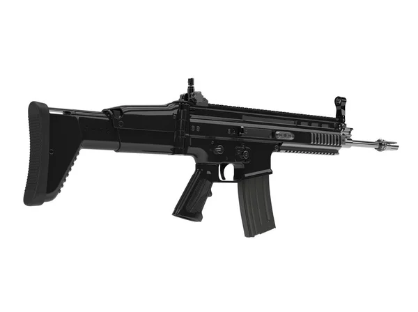 Black Modern Assault Rifle Back View — Stock Photo, Image
