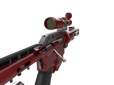 Kızıl modern sniper tüfeği - düşük açılı shot - portre vurdu