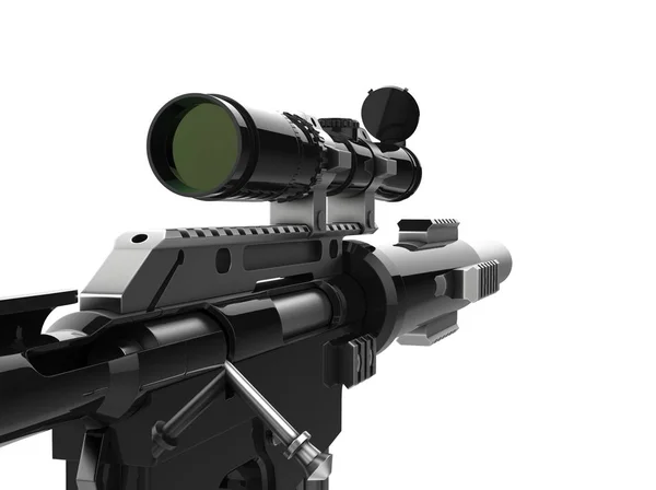 Rifle Francotirador Negro Moderno Vista Primera Persona — Foto de Stock