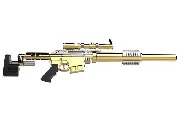 Altın Modern Sniper Tüfeği — Stok fotoğraf