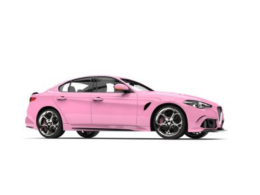 Şeker pembe modern kentsel spor araba - yan görünüm