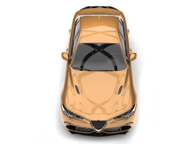 Modern bakır renkli modern araba - görünüm üst