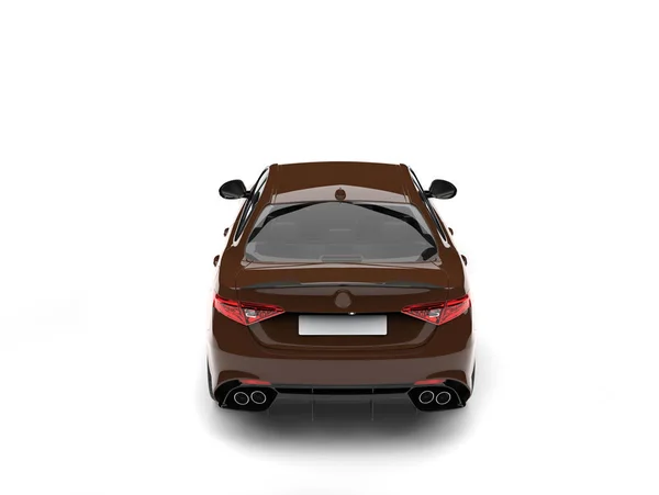 Dark Brown Modern Urban Sports Car Back View — Stock Photo, Image