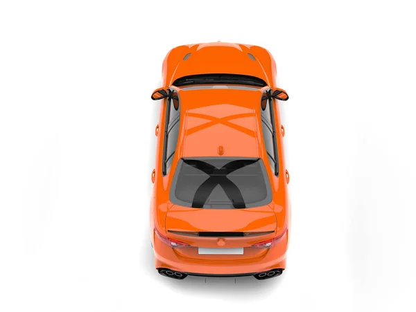 Оранжевый Современный Быстрый Автомобиль Вид Сверху Вниз — стоковое фото