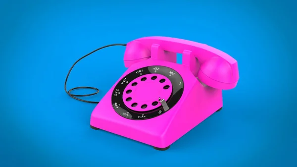 Telefonon Szép Rózsaszín Retro Stílusú — Stock Fotó