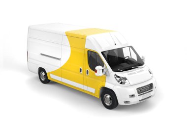 Büyük beyaz ve sarı teslim van - atış üst