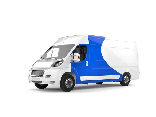 Big White Delivery Van Blue Details — Stock Photo, Image