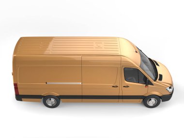 Metalik altın modern teslim van - yan görünüm üst