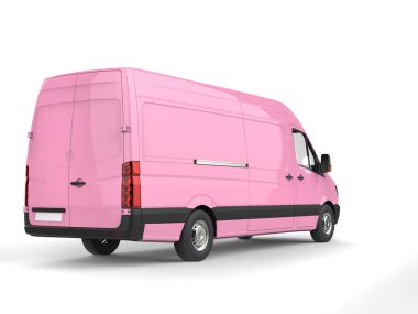 Şeker pembe modern teslim van - arkadan görünüm