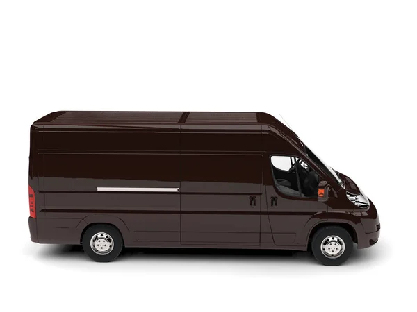 Dark Brown Delivery Van Side View — Stock Photo, Image