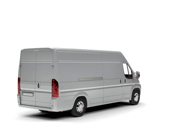 Dark Silver Delivery Van Rear View — Stock Photo, Image