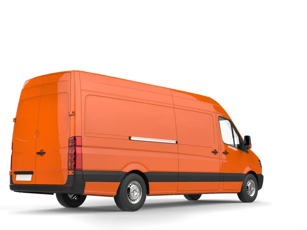 Orange Delivery Van Rear View — Stock Photo, Image