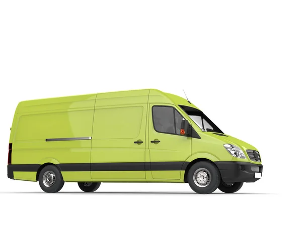 Crazy Green Delivery Van Seitenansicht — Stockfoto
