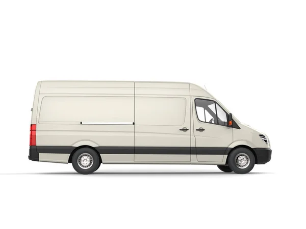 Cream White Modern Delivery Van Side View — Stock Photo, Image