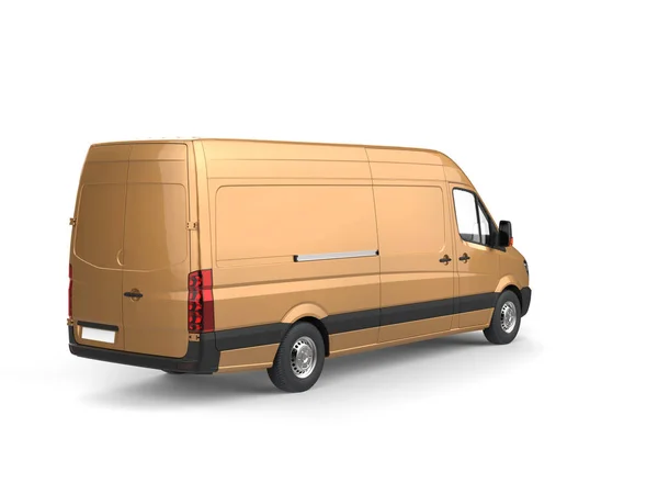 Metallic Gold Modern Delivery Van Rear View — Stock Photo, Image