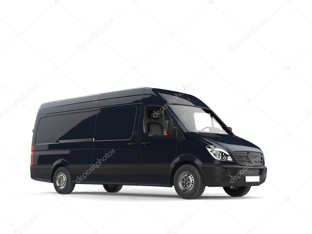 Modern black delivery van